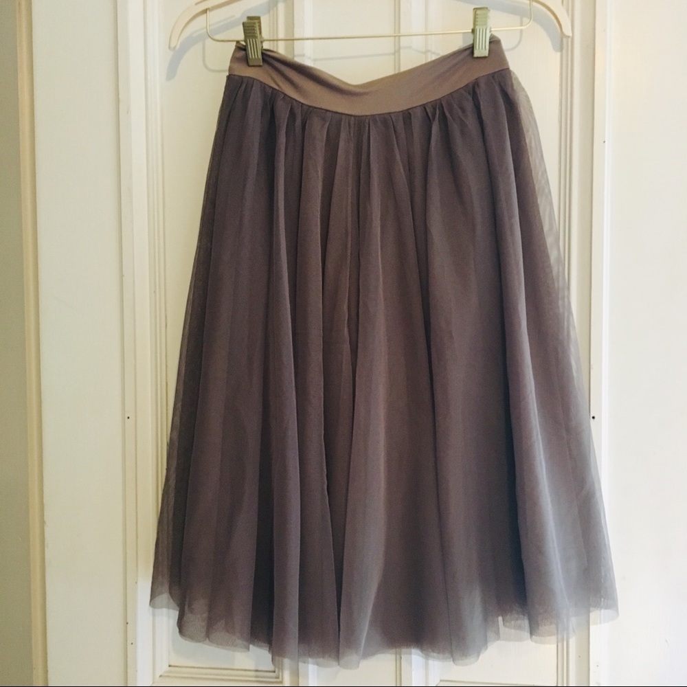 BLUSH Couture Taupe Tulle M Bridesmaid Skirt